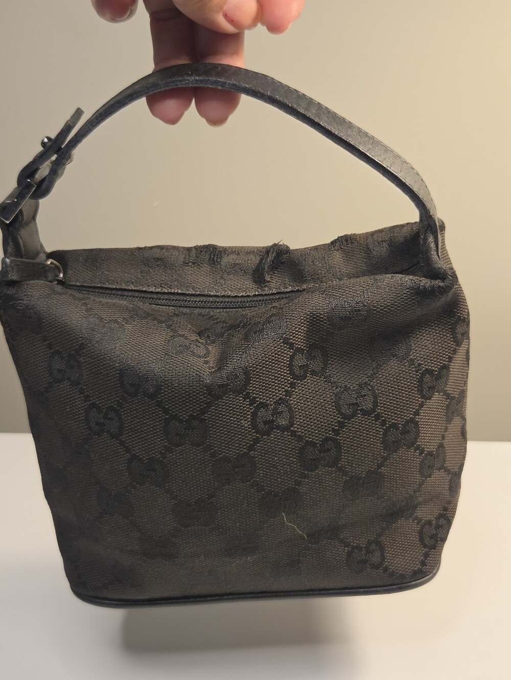 Gucci Portfolio Mini Black GG canvas/leather Read